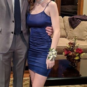 SATIN BLUE DRESS